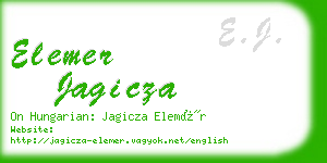 elemer jagicza business card